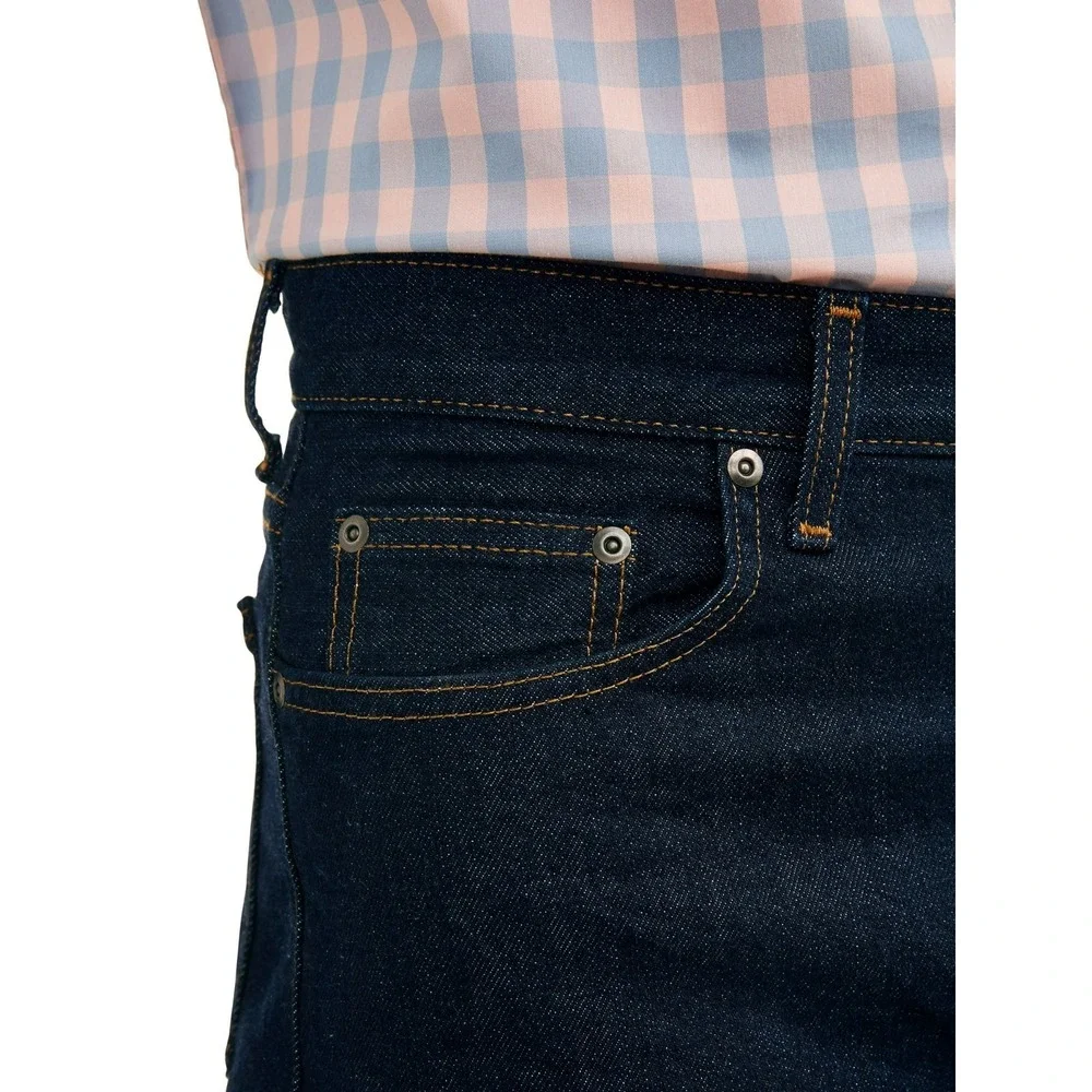 George Mens Jeans Size 34x30 Dark Wash Cotton Relaxed Fit Straight-Leg Carpenter